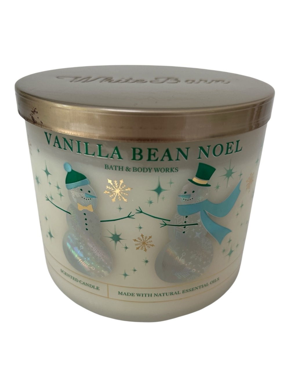 White Barn Bath & Body Works Vanilla Bean Noel 3 Wick Candle NEW
